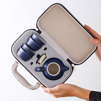 Set de té de viaje al aire libre de estilo moderno con logotipo personalizable y porcelana sostenible