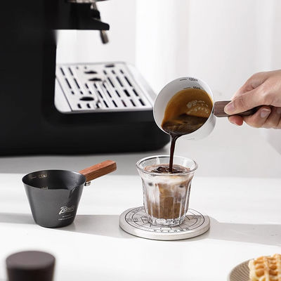 Mezclador de espuma para café y leche de acero inoxidable 120 ml Taza de medida con grifos y manija