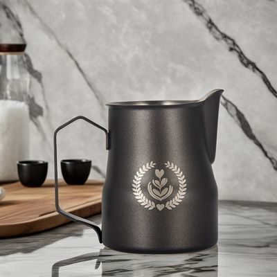 350 ml/500 ml de acero inoxidable Latte Milk Pitcher Jarrón de café con funcionalidad de bambú