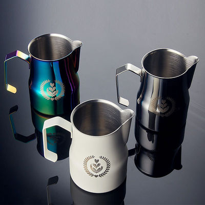 350 ml/500 ml de acero inoxidable Latte Milk Pitcher Jarrón de café con funcionalidad de bambú