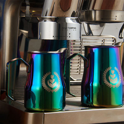 350 ml/500 ml de acero inoxidable Latte Milk Pitcher Jarrón de café con funcionalidad de bambú