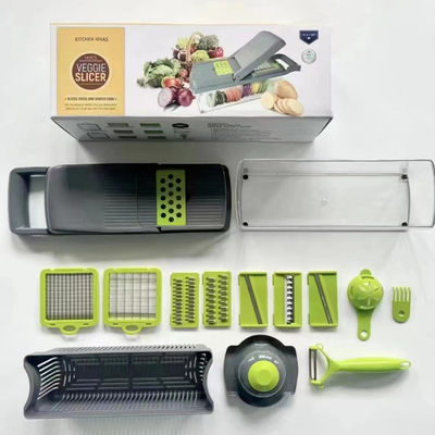 15 piezas de bambú multifunción cortadora de mano para cebolla, verduras y frutas
