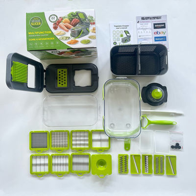 15 piezas de bambú multifunción cortadora de mano para cebolla, verduras y frutas