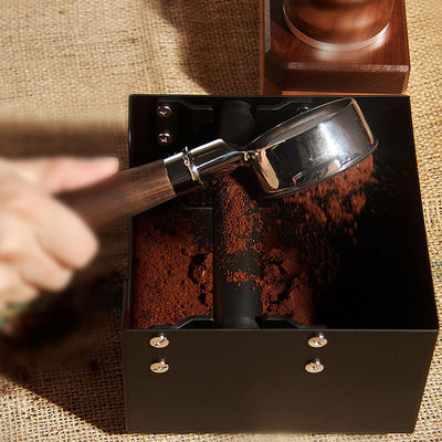 Cuboide Tamper Mat Knock Box Estilo de diseño minimalista Barra extraíble de acero inoxidable Base antideslizante Silicona segura para alimentos