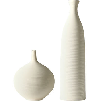 Vaso de cerámica blanca moderno y elegante para decoración de salón y arreglos de flores frescas