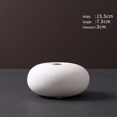 Vaso de decoración de flores secas hechas a mano en cerámica blanca para la decoración de la mesa