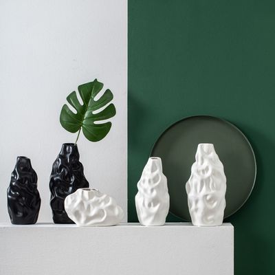 Vaso de flores de porcelana plateado para la decoración de la mesa de bodas