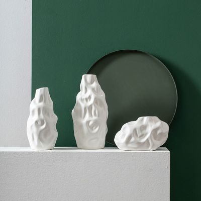 Vaso de flores de porcelana de estilo Art Deco con plata elegante y moderno para decoración interior