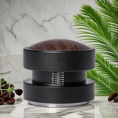 Barista Tamper de café 51mm 53mm 58.35mm Acero inoxidable con tapa de madera de nuez Herramientas de café