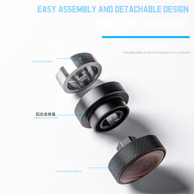 Capa de grano de café de acero inoxidable de 51 mm 53 mm 58.35 mm de madera de nuez para expreso