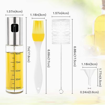 Dispensador de botellas de aceite de cocina para cocinar en la cocina de Lecitus de plata