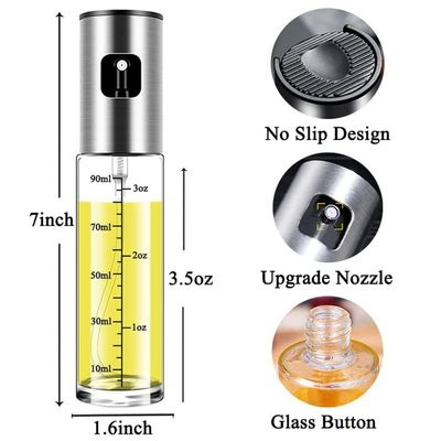 Dispensador de botellas de aceite de cocina para cocinar en la cocina de Lecitus de plata