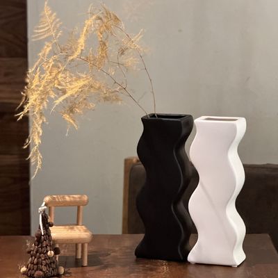 Decoración de la mesa de comedor del cielo estrellado Vaso cerámico blanco moderno y elegante para la decoración del hogar