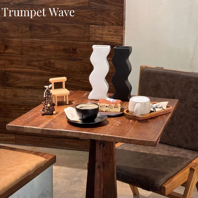 Decoración de la mesa de comedor del cielo estrellado Vaso cerámico blanco moderno y elegante para la decoración del hogar