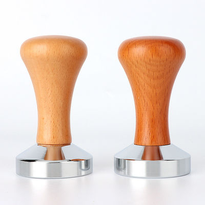 Tamperes de café Espresso de acero inoxidable Tamper con mango de madera 51mm 53mm 58mm Tamaños
