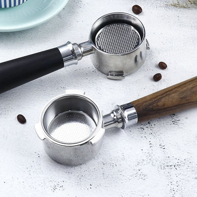 Portafiltro de café de madera de acero inoxidable de 51 mm de madera cerámica sólida