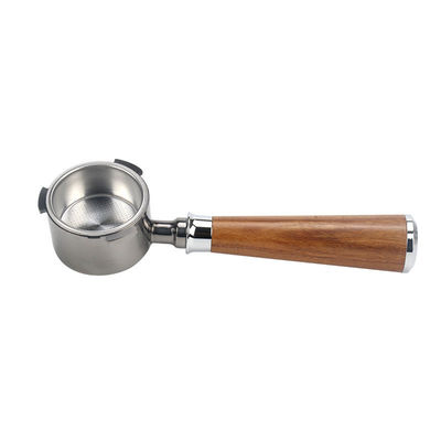 Portafiltro de café de madera de acero inoxidable de 51 mm de madera cerámica sólida