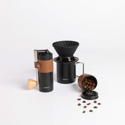Conjunto de café de acero inoxidable sostenible Con un diseño compacto Grinder de vidrio portátil