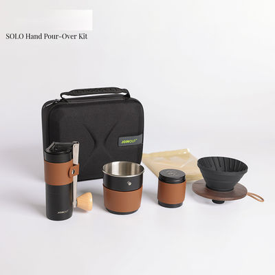 Exterior portátil de acero inoxidable manual molino de café clásico al aire libre camping viaje kit de elaboración de cerveza incluye cerámica filtro de taza verter