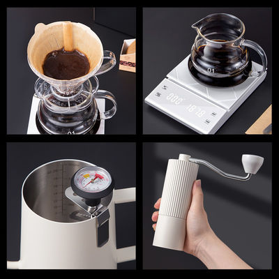 600 ml Europa diseño de acero inoxidable sin hilos de molino de café manual con velocidad ajustable 48 mm Flat Burr