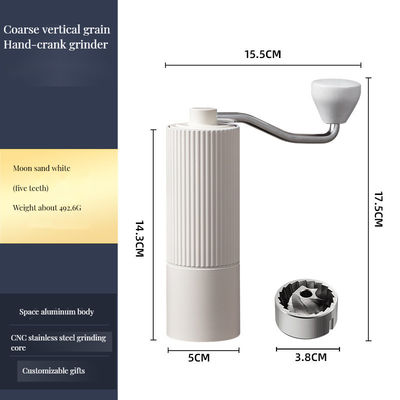 600 ml Europa diseño de acero inoxidable sin hilos de molino de café manual con velocidad ajustable 48 mm Flat Burr