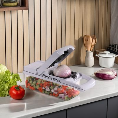 Genius 22-Función de acero inoxidable de bambú Chopper de alimentos su herramienta de cocina versátil