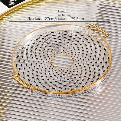 Envases de oro con patrón de incrustación bandeja desechable para café té aperitivos vajilla tipo platos