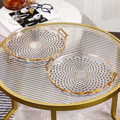 Envases de oro con patrón de incrustación bandeja desechable para café té aperitivos vajilla tipo platos