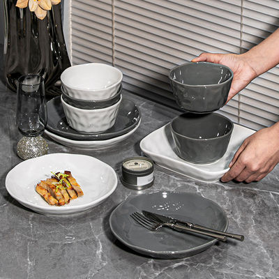 Conjunto de vajilla de cerámica de oro perfecto para el hogar y el hotel incluye cuencos 12 usuarios