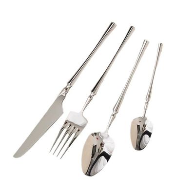 Conjunto de comedores de cuchara de plata con tenedor de oro de 24 piezas de acero inoxidable para hoteles