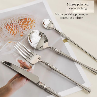 Conjunto de comedores de cuchara de plata con tenedor de oro de 24 piezas de acero inoxidable para hoteles