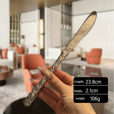 Prepárate para impresionar la plata retro con el mango de piedra creativo y el cuchillo espejo