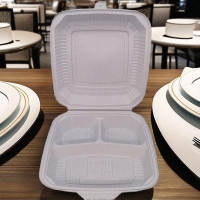Embalaje de alimentos blancos de microondas desechables caja de seguridad cuadrada de plástico con tapas Precios