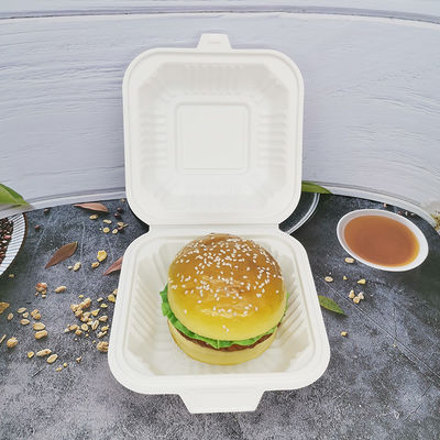 Cajas de comida de plástico cuadrados blancos Contenedores de alimentos apilables para llevar con tapas de seguridad de microondas