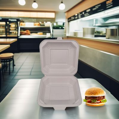 Cajas de comida de plástico cuadrados blancos Contenedores de alimentos apilables para llevar con tapas de seguridad de microondas