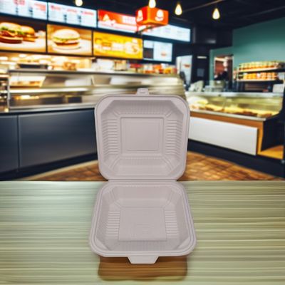 Caja de comida de plástico cuadrada desechable con tapa en microondas