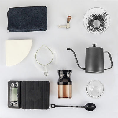 Novedad de diseño negro para viajes al aire libre Conjunto de café con caja de regalo perfecta