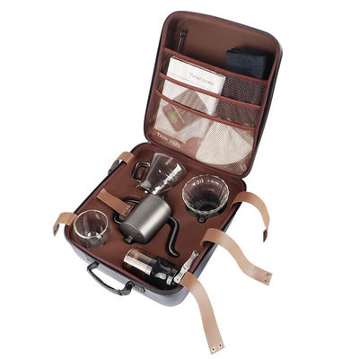Novedad de diseño negro para viajes al aire libre Conjunto de café con caja de regalo perfecta
