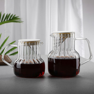 Cisterna de vidrio con tapa de madera a rayas con diseño clásico Durable y resistente a la temperatura