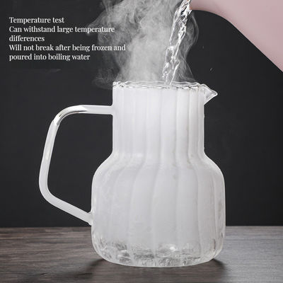 Cisterna de vidrio transparente resistente a altas temperaturas con tapa de madera rayada