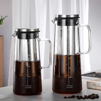 Botella de agua de vidrio de alto borosilicato de 1L/1.4L con filtro de acero inoxidable sostenible