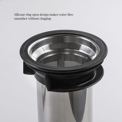 Botella de agua de vidrio de alto borosilicato de 1L/1.4L con filtro de acero inoxidable sostenible