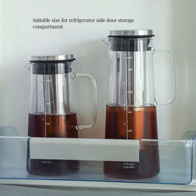 Botella de agua de vidrio de alto borosilicato de 1L/1.4L con filtro de acero inoxidable sostenible