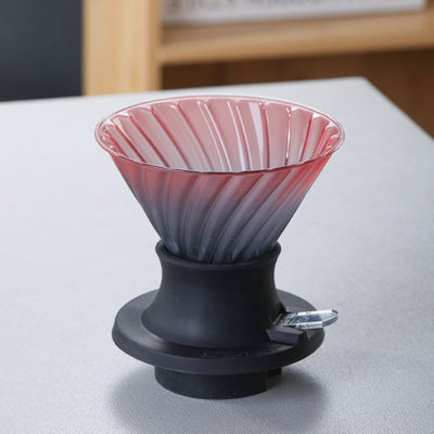 Tipo de prensado a mano de vidrio borosilicato, cafetera de goteo a mano con filtro de acero inoxidable