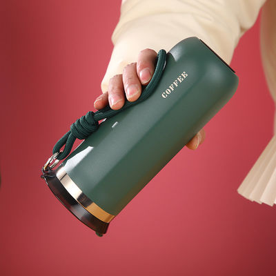 Tazas de café de vacío de acero inoxidable portátiles de 350 ml y 450 ml para el logotipo de moda personalizado