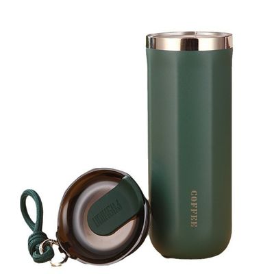 Tazas de café de acero inoxidable con tapas Todas las personas aplicables personalizadas 350ml 450ml