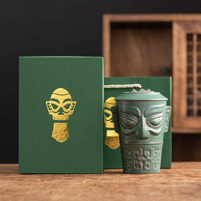 Taza de café de gran capacidad para recepción de oficina Regalos de negocios Taza cultural Sanxingdui