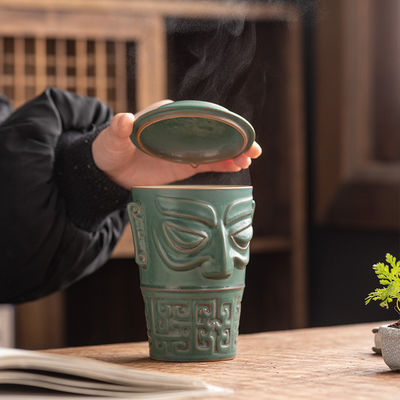Taza de café de gran capacidad para recepción de oficina Regalos de negocios Taza cultural Sanxingdui