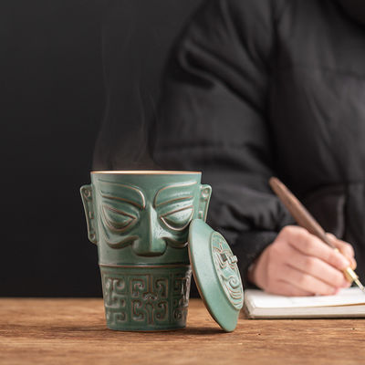 Taza de café de gran capacidad para recepción de oficina Regalos de negocios Taza cultural Sanxingdui