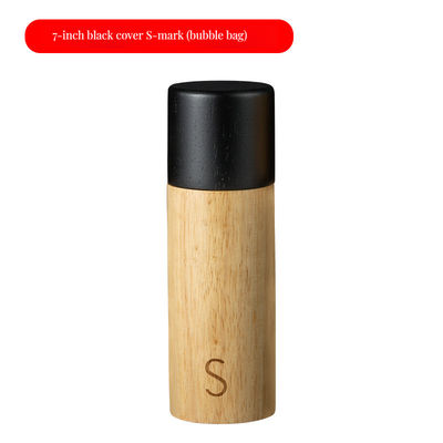 Logotipo personalizado ajustable de madera de roble de 7 pulgadas Molino de sal y pimienta con núcleo de cerámica